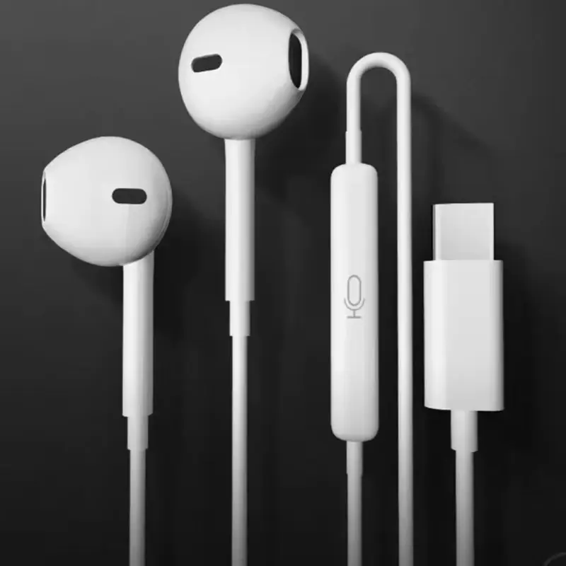 White Wired Earbuds Performative