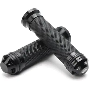 Motorcycle Hand Grips, Racing CNC Aluminum & Soft Rubber Handlebar,7/8" Handle Grips for ATV GY6 Scooter