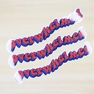 Overwhelmed Vinyl Sticker 5 inch Retro Font Gift Decoration Weatherproof Glossy Finish Full Color Print