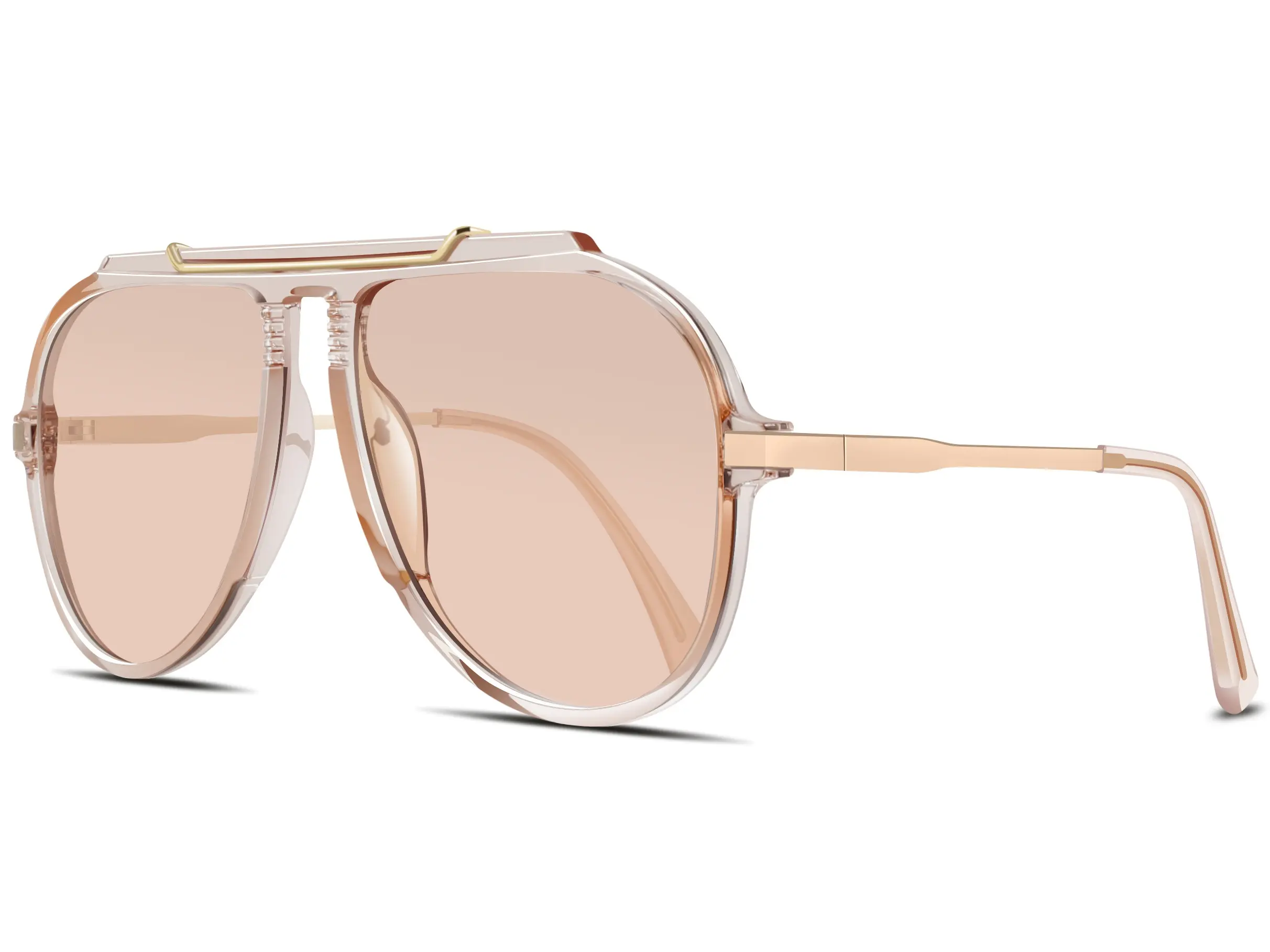 Oversized Square Aviator Sunglasses for Women, 70s Retro Gold Metal Tangle-Free Frame, Fashion Eyewear for Men, Square Framed Sunglasses, Trendy Square Sunglasses