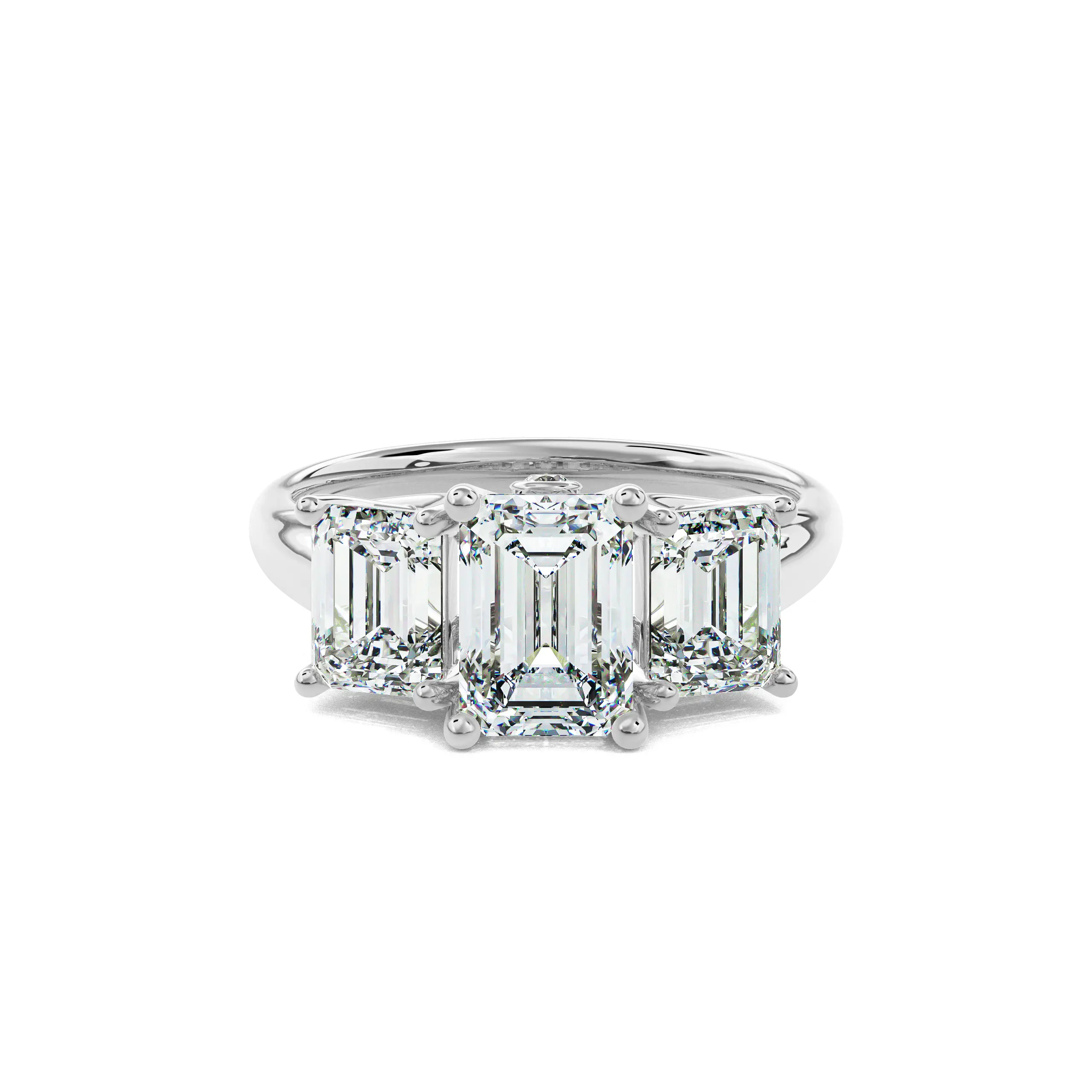 Daphnis Trinity Engagement Ring Emerald•White Gold