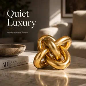 Modern Knot Decor Sculpture, Luxury Resin Home Accent for Coffee Table, Bookshelf, Office Desk & Shelf Decor