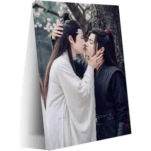 UBVFDLCA Wang Yibo And Xiao Zhan Art Portrait Poster3 Canvas Art Wall Printing Office Bedroom Aesthetic Living Room 08x12inch(20x30cm) Frame-style