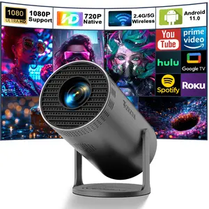 ZRZTM Portable Outdoor Mini Projector with 1080P 4K Support 720P Native wifi6  Android 11.0  for YouTube Hulu Spotify & Google TV bt5 with HDMI/USB christmas gift