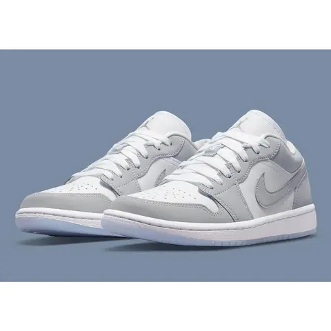 Women's Air Jordan 1 Low "Wolf Grey" DC0774-105 Round Toe Laces All Seasons Sneakers Fashion  Athletic