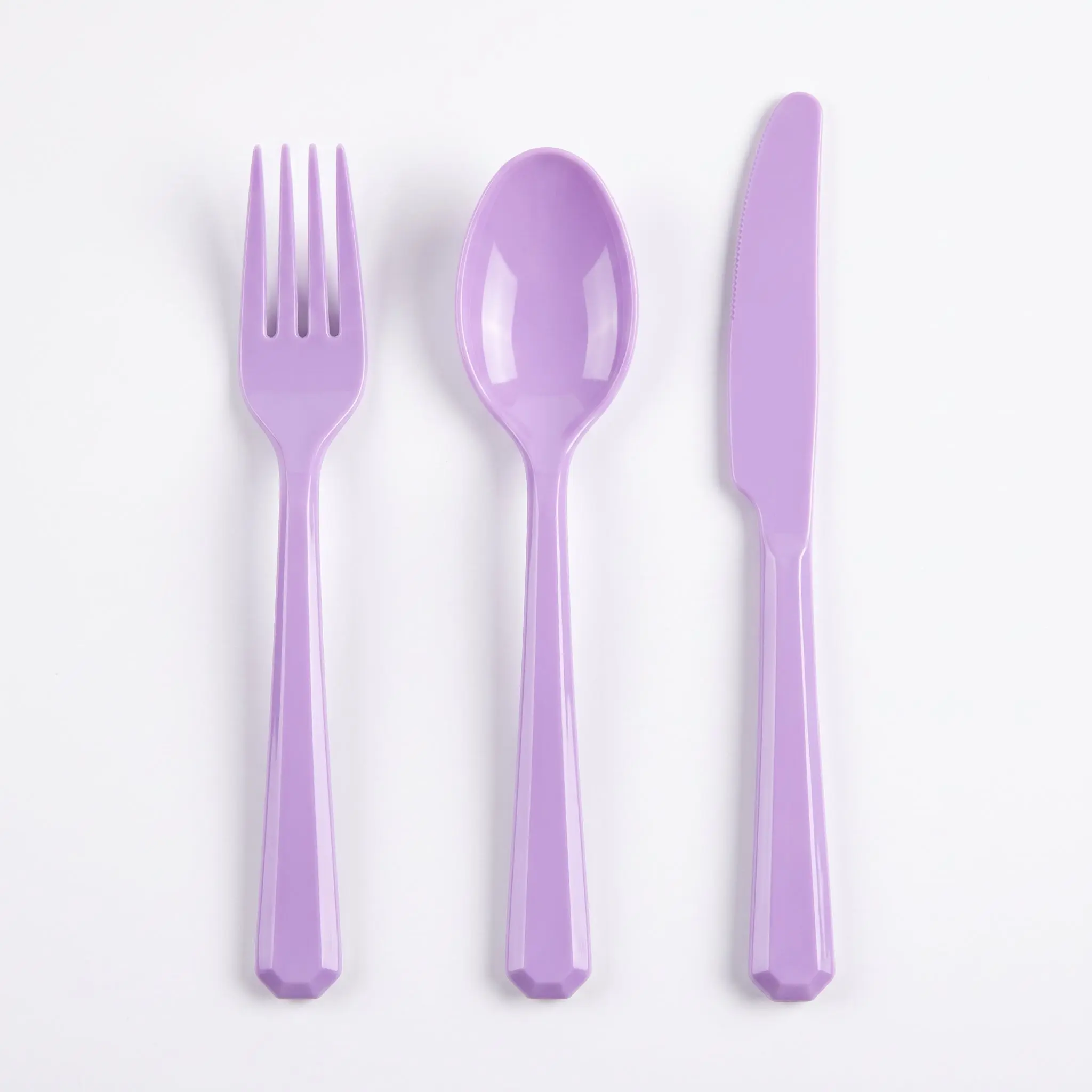Lavender Assorted Plastic Cutlery Set - 7.5 in. - 24 Pack