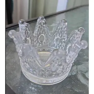 Crown incense cone holder + ashtray + candle holder Decor Glass