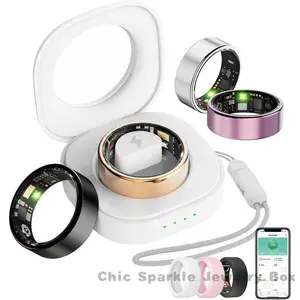 Smart Ring For Women Men, Health Tracker with Heart Rate/Blood Oxygen/Blood Pressure/Sleep Monitoring/Step Counting, IP68 Waterproof Fitness ring, No App Fees for iPhone & Android (Silver, 10 #         ) lucky  jewelry blood oxygen monitor Wearable