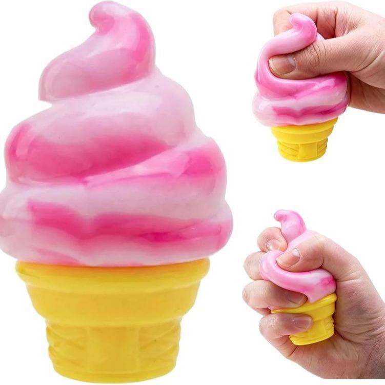 NeeDoh Ice Cream Squeeze Squishy, Ice Cream Squishy, 2026 New Ultra Soft Sensory Squeeze Toy Slow Rise, Easter Basket Stuffers Party Favors for Anxiety Relief