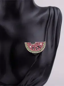 1 delicate watermelon brooch, inlaid with rhinestones, suitable for both men and women, a fashionable accessory for clothing and backpacks, cute fruit style for students
