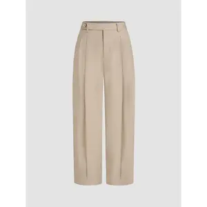 Cider [3 colors, size 2-26] Linen-blend High Rise Solid Pocket Tapered Trousers
