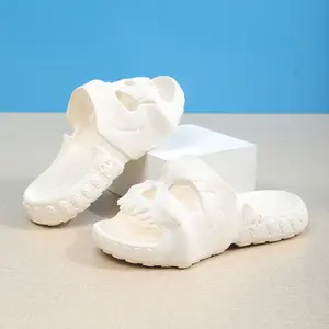 Couples’ 3D Skull Slippers for Men/Women, Non-Slip EVA Cloud Slides, Gothic Cool Skull Design Summer Outdoor Indoor Sandals