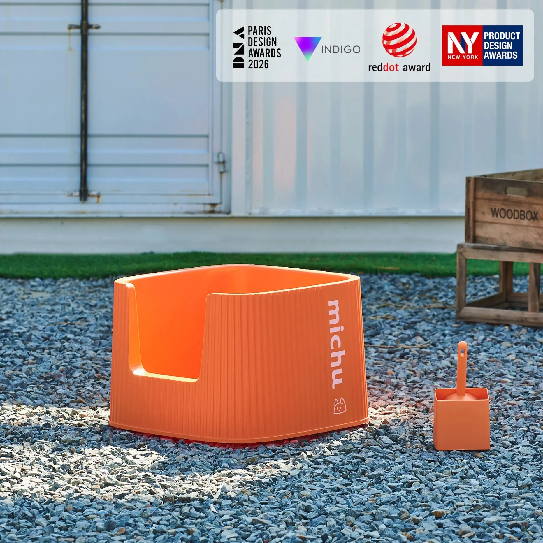 Michu XXL Coral Deluxe Cat Litter Box - Extra Large, High Walls, Odor Control, Spacious Design, Modern Home Decor, with Extra Convenient Bonuses