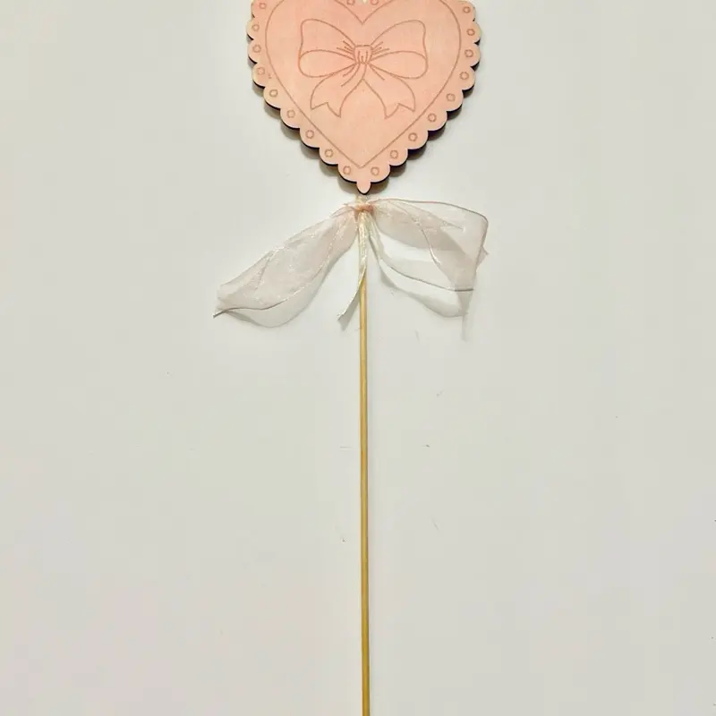 Magic Wand Tap to Pay - Wooden Pink Heart