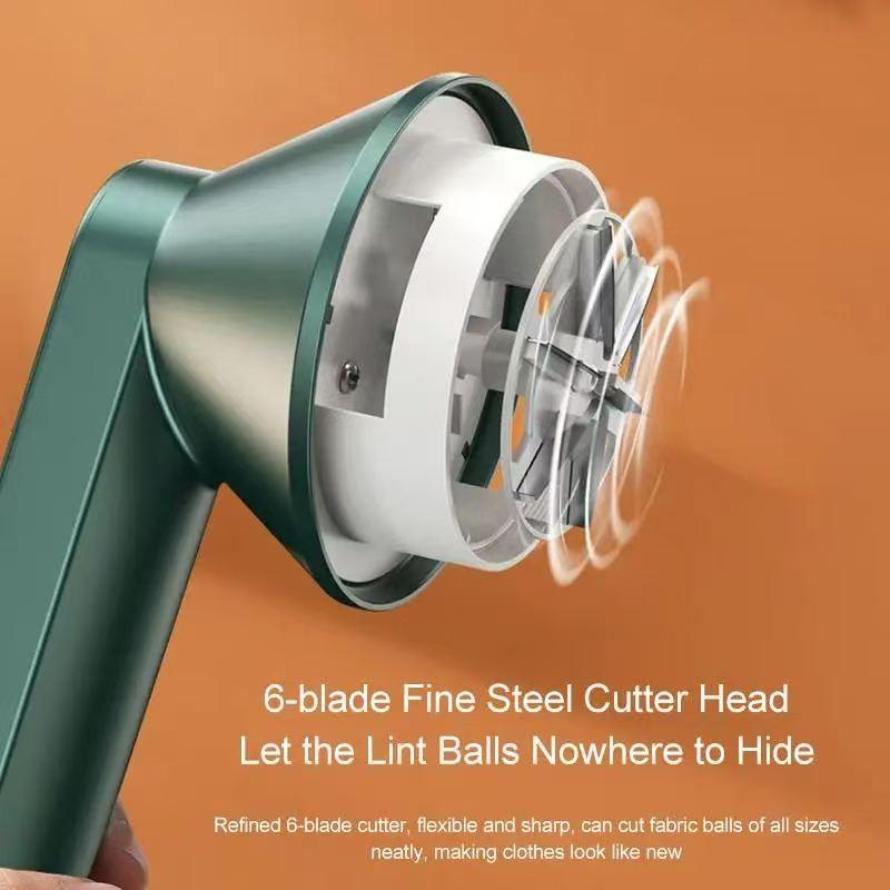 Rechargeable Fabric Shaver with 2 Replaceable StainlessSteel 6-Leaf Blades(1 Free Extra Included) I Lint Removerwith 3-Speed Settings - Efficient Sweater and Lint Shaver forClothes, Removing Fuzz, Lint Balls, Pills, andHairballs.Christmas Gift.