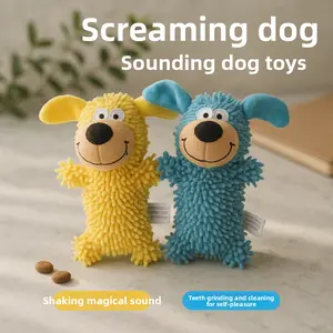Squeaky Dog Toy, Blue, a Self-Entertaining Gadget for Dogs, Teeth-Grinding and Oral-Cleaning Interactive Companion with Sound for Puppies