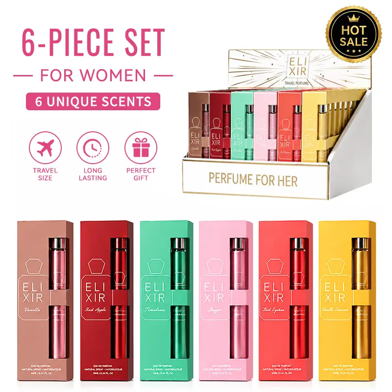 ‌Premium 6-Piece Set Women's Eau De Parfuma Fragrance Spray,Travel Size Perfume, Long-Lasting, 6 Different Scents,Perfect For Dating, Daily Life, Parties,Gift Giving, 1.18 fIoz/35 ml Each Bottle