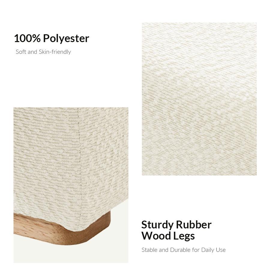 Hulala Jonas Contemporary Mudroom Bench with Unique Piano Key Accents, Sturdy Rubber Wood Legs, Thick Padded Cushion, Modern Design & Entryway Fit, Footstool