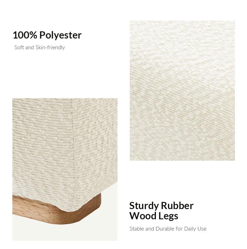 Hulala Jonas Contemporary Mudroom Bench with Unique Piano Key Accents, Sturdy Rubber Wood Legs, Thick Padded Cushion, Modern Design & Entryway Fit, Footstool