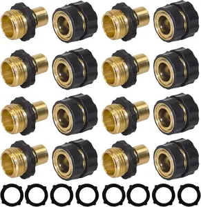 6 Set Quick Connect Hose Fittings for Garden Hose Quick Connector with Gasket, 3/4 Inch GHT Male and Female Attachment Quick Release Water Hose Adapter