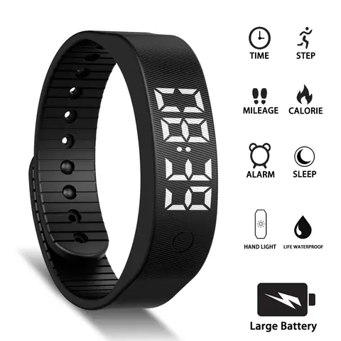 Unisex J93 Silicone Wristband, Multifunctional Wearable Fitness Tracker, Health Wearable, Wearable Pedometer, Pedometer for Walking, Time Display, Step Counter, Sleep Monitor, Ideal for Daily Wear & Gifts