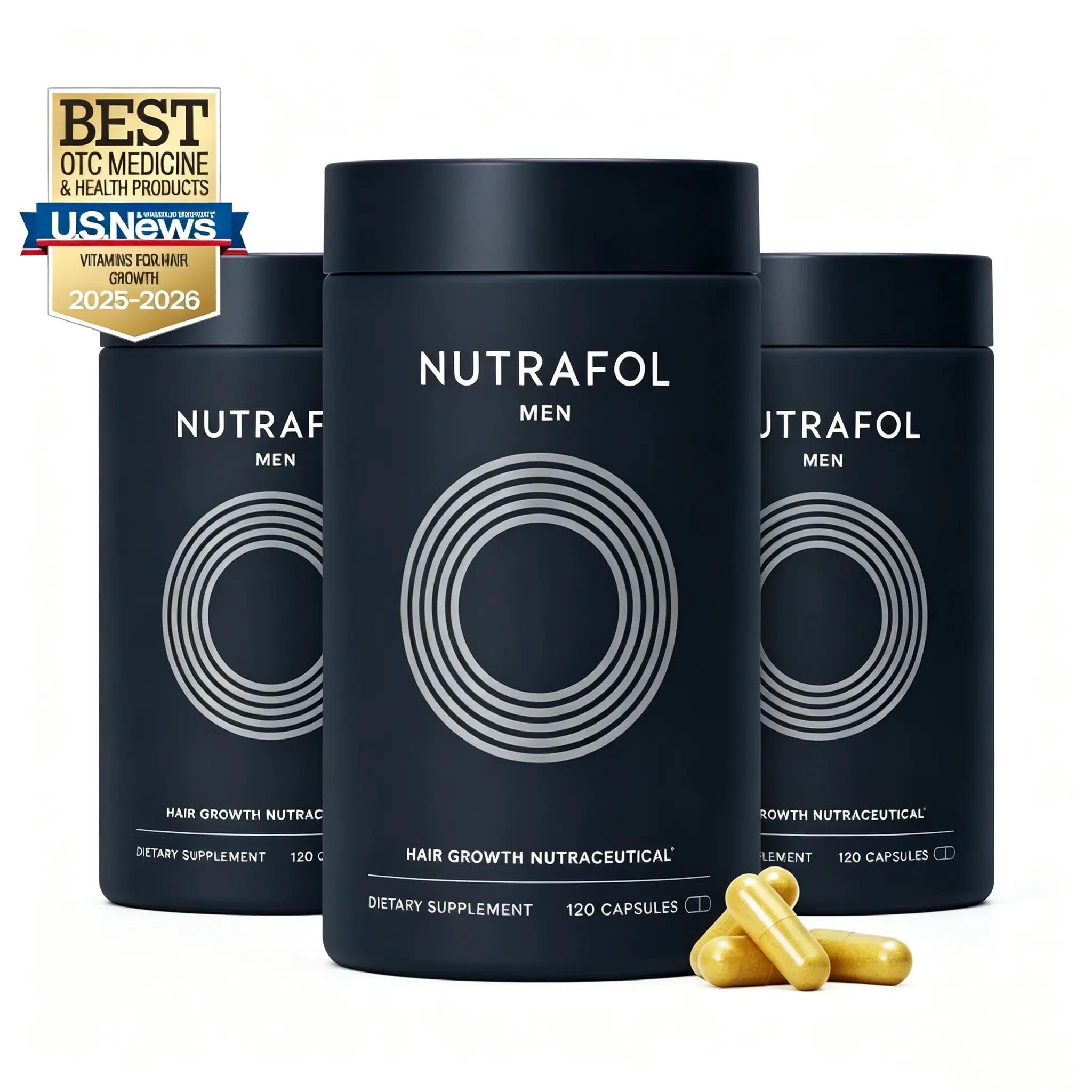 ( Flash sale 3 bottles )  Nutrafol Men Ages 18-49 Hair Growth Supplements, Clinically Tested for Thicker Hair and Fuller Scalp Coverage, Dermatologist Recommended - 1 Month Supply