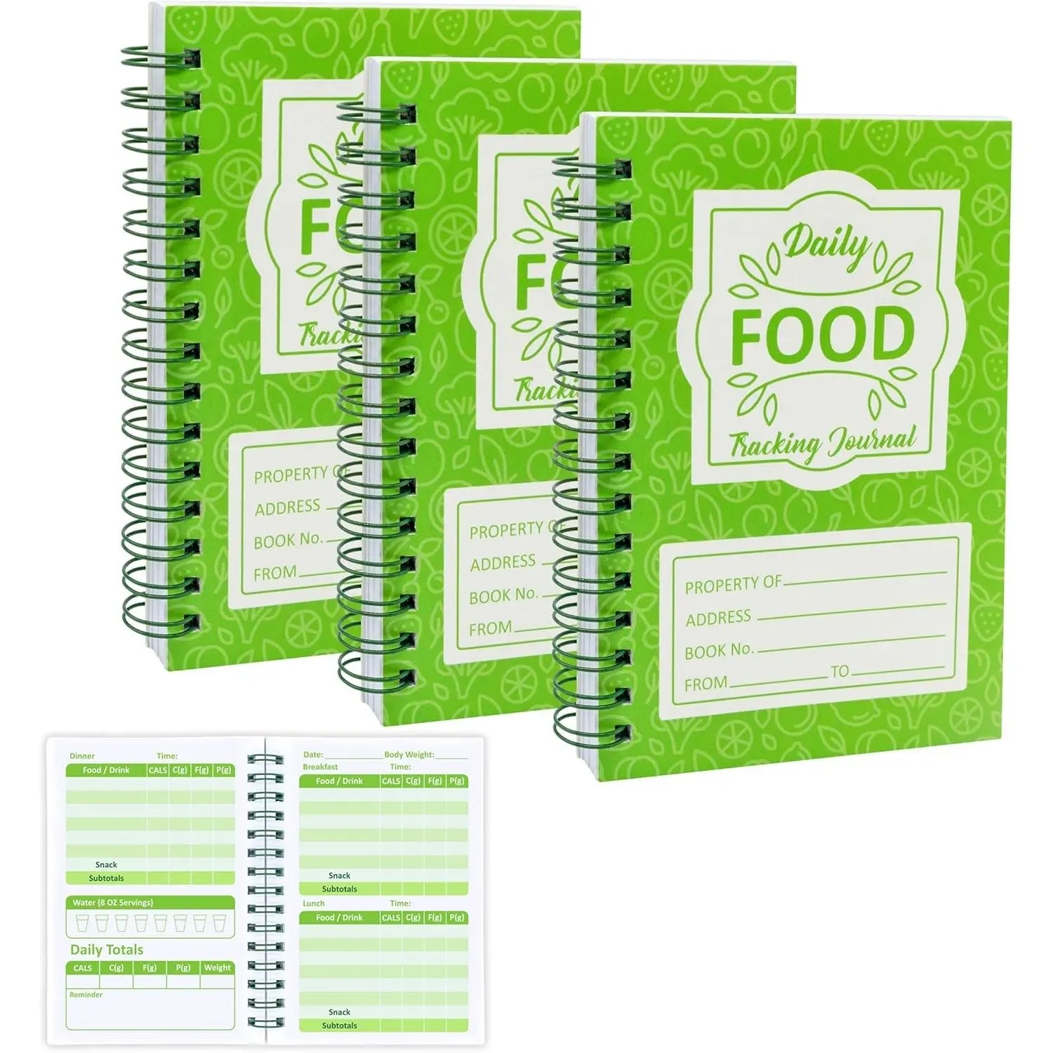 3 count   Journal  Notepad 90 Day Meal Pocket Size Daily Intake Log Calorie Notebook for Nutrition Meal Recording 5.5 x 3.93 inch