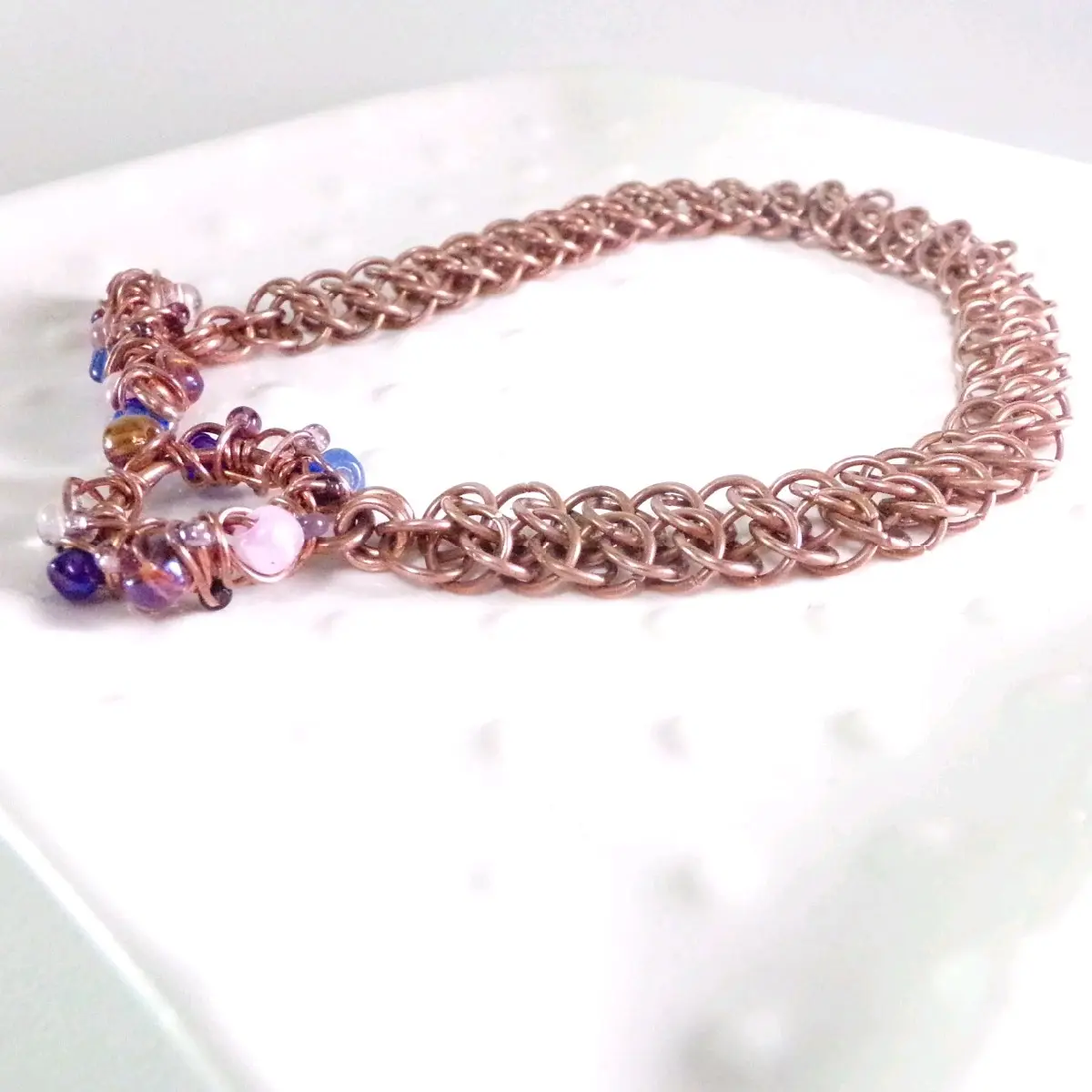 Stylish and Lightweight Chainmaille Micromaille Bracelet with Toggle Clasp