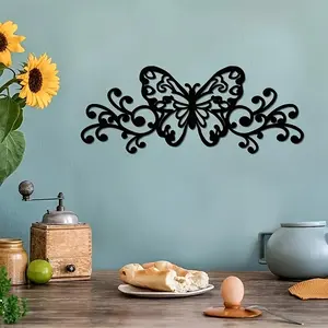 Metal Butterfly Wall Art Decoration, Home Bedroom Decor, Home Decor Accessory, Festive Creative Indoor Ornament, Iron Craft Silhouette, 1 Piece