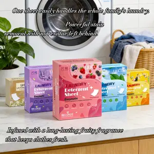【YUCO】Laundry Detergent Sheets One sheet easily handles the whole family’s laundry, with powerful stain removal and no residue left behind. Infused with a long-lasting fruity fragrance that keeps clothes fresh. Simple and easy to use.household items