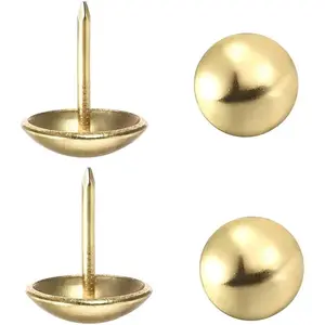 100 Pack Gold Upholstery Tacks Decorative Nailhead Trim, Furniture Tacks for Sofa Chair Bed and Other Furniture Decoration