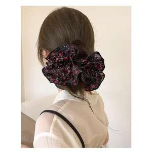 Vintage Rose Scrunchie| Floral Pop Series  Oversized Floral Scrunchie| Your New Hair Obsession