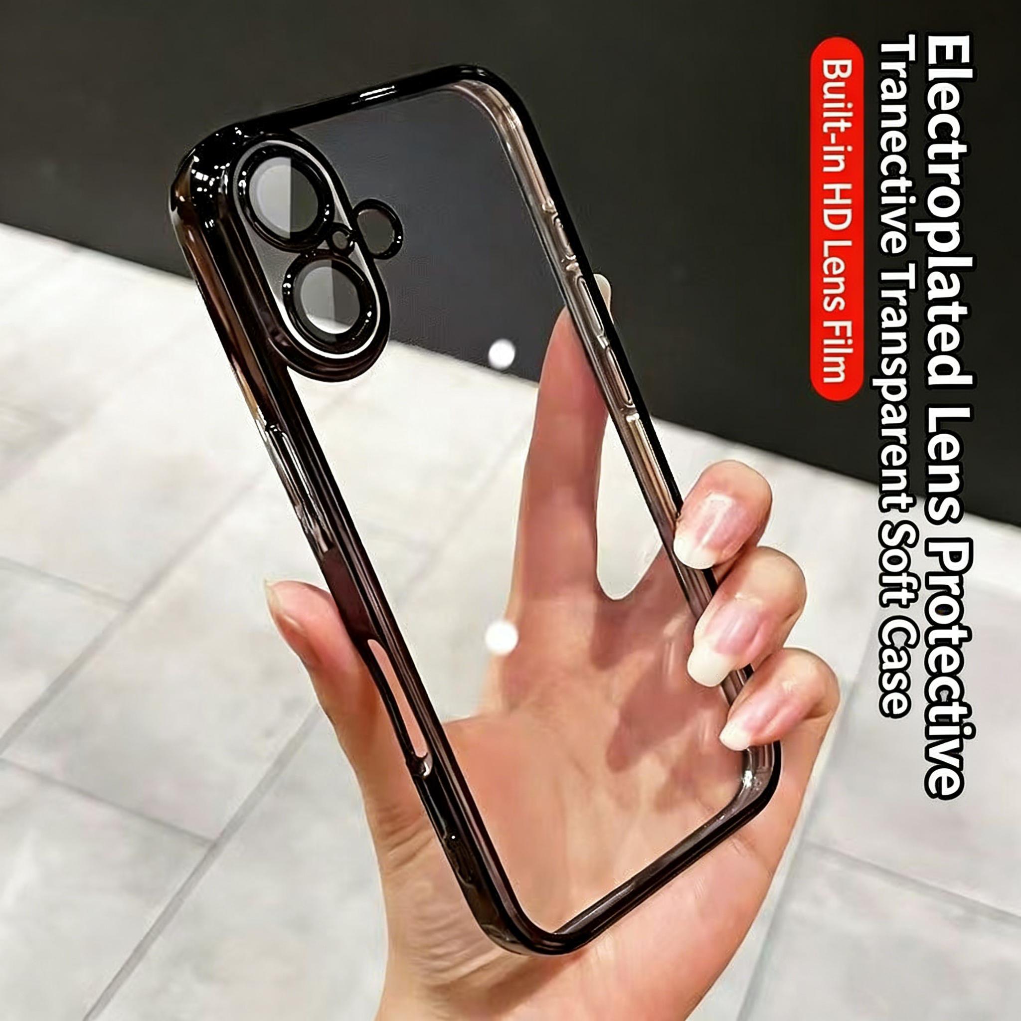 【Plating Edge Case】For iPhone X/XS/XS Max/11/12/13/14/15/16/17 Pro/Pro Max/Plus/Air, Slim Lightweight Glossy Bling Soft TPU Electroplated Case, Anti-Scratch Shockproof Protective Cover
