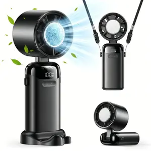 4-in-1 portable refrigeration handheld turbo fan with 200 speed settings, 21,000 revolutions per minute, 12hour cooling, digital display, 120° rotation, USB charging, mini handheld personal fan.Suitable for travel, indoor use, and office desk usage