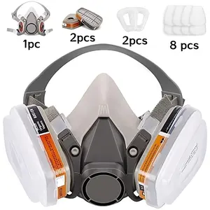 13 in 1 Respirator Mask, Reusable Half Face Cover, Gas Mask with Filters, Paint Face Cover, Face Shield for Painting, Welding, Polishing, Woodwork