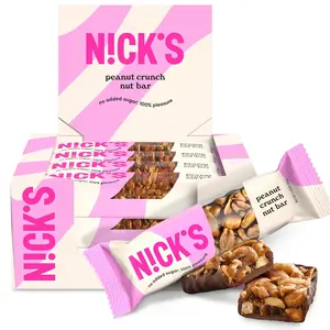 NICK'S Peanut Chocolate Snack Bar, Keto Nut Snack for Sports, Hiking  Outdoor Activities, 1G sugar, 3G net carbs, healthy snack bar (12)