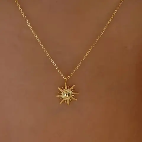 Sun Design Pendant Necklace for Women, Goddess Necklace, Dangling Charms Necklace, Fashion Jewelry for Party, Daily Clothing Decor, Trendy All-match & Exquisite Jewelry for Birthday Gift, Trendy Charm Necklaces, Pendant With Necklace