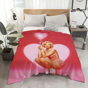 Character Marilyn Monroe Throw Ultra Soft Flannel Throw Blanket - Kid Friendly Warm Anti-Static Medium Thickness | All Season Machine Washable Fade Resistant for Couch Bed Home Decor