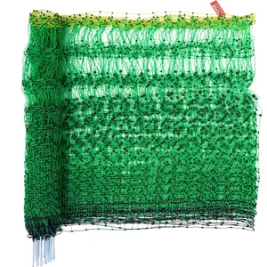 Father's Day Gift VEVOR Electric Fence Netting, 48" H x 100' L, PE Net Fencing Kit with Posts & Double-Spiked Stakes, Utility Portable Mesh for Chickens, Ducks, Geese, Rabbits, Used in Backyards, Farms, and Ranches
