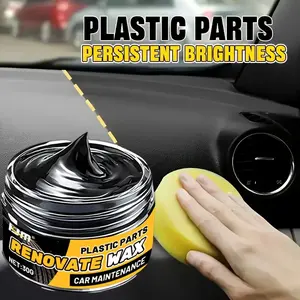 Car Interior Gloss Repair Wax, PVC Plastic Coating, Prevents Aging and Fading, Includes Applicator Pad, Easy Use for Dashboard Abs Parts Fabric Surfaces, Car Detailing Products