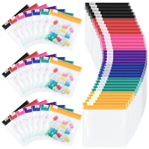 35PCS Pill Pouch Bags Zippered Pill Pouch Set Reusable Translucent Medicine Organizer Self Sealing Medicine Organizer Travel Plastic Bags with Slide Lock for Storage