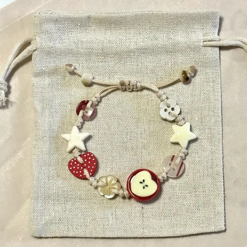 Handwoven Elegant Ceramic Apple Beaded Bracelet - Adjustable Women's Jewelry for Women with Apple, Star Pendants, Romantic Accessories for My Girl, Quirky Gifts for Girlfriend, Christmas Eve Present, Bracelets & Bangles