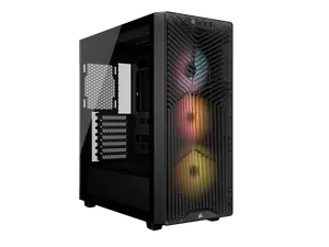 The CORSAIR 3200D RS ARGB is a spacious and fully-loaded mid-tower chassis with 3x RS120 ARGB fans and useful DIY features for an easy build with powerful cooling. Smoke.