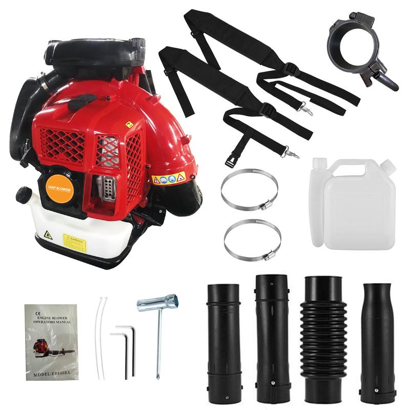 80CC Gas Powered Backpack Leaf Blower 900CFM, Powerful 206MPH Extreme Duty 2-Cycle Petrol Powered Leaf blowers for Lawn/Garden Care Yard Snow/Grass Blowing Dust Debris from US Red