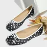 【Black Friday】Women's Casual Fashionable Square Toe Flats, Polka Dot Pattern, Comfortable Lightweight Shoes for Winter