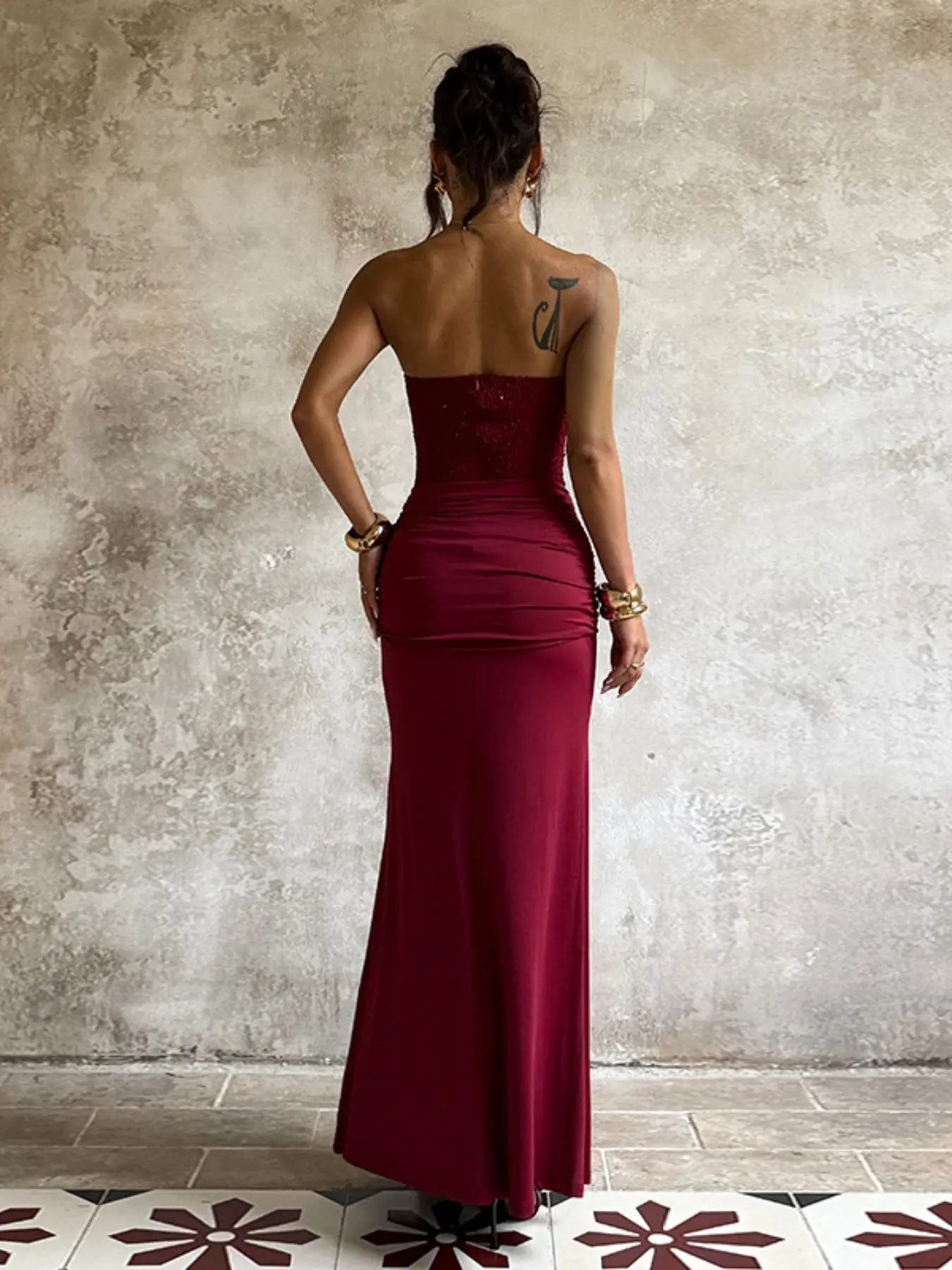 bodycon long dress prom Long Bodycon Prom Dress with Beaded Design Black / 0