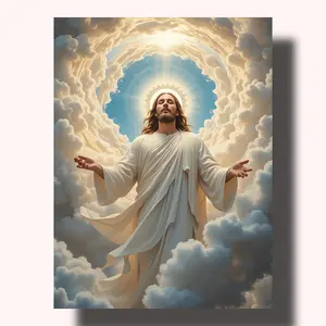 Paint by Numbers Kit - Angelic Scenes Radiant Jesus Christ & Angel Wall Art for Home Decor, Non-Toxic Acrylics, Easy Fun for All Ages, Thoughtful Gift (DIY Painting Supplies for Toys & Hobbies)