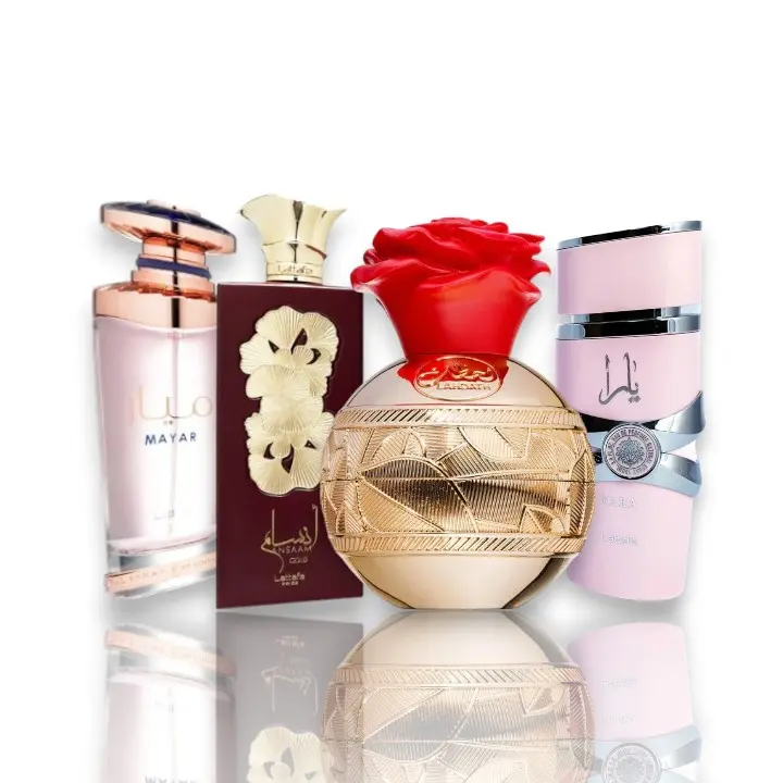 Lattafa Women's Bundle | Lahdath + Yara + Mayar + Ansaam Gold | Women's Fragrance | 100 ML - 3.4 OZ | Eau De Parfum |