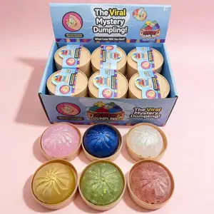 Blind Box Series Glitter Dumpling Squishy Toy With Steamer, AnxietyRelief, Surprise Unboxing, Perfect GiftChoice