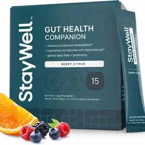 Gut Health Companion – Akkermansia Probiotic & Prebiotic Fiber Gut Health Powder – Synbiotic Microbiome Support for Digestive Balance, Regularity & Bloating Relief Vegan Sugar-Free Berry Citrus-15 Servings
